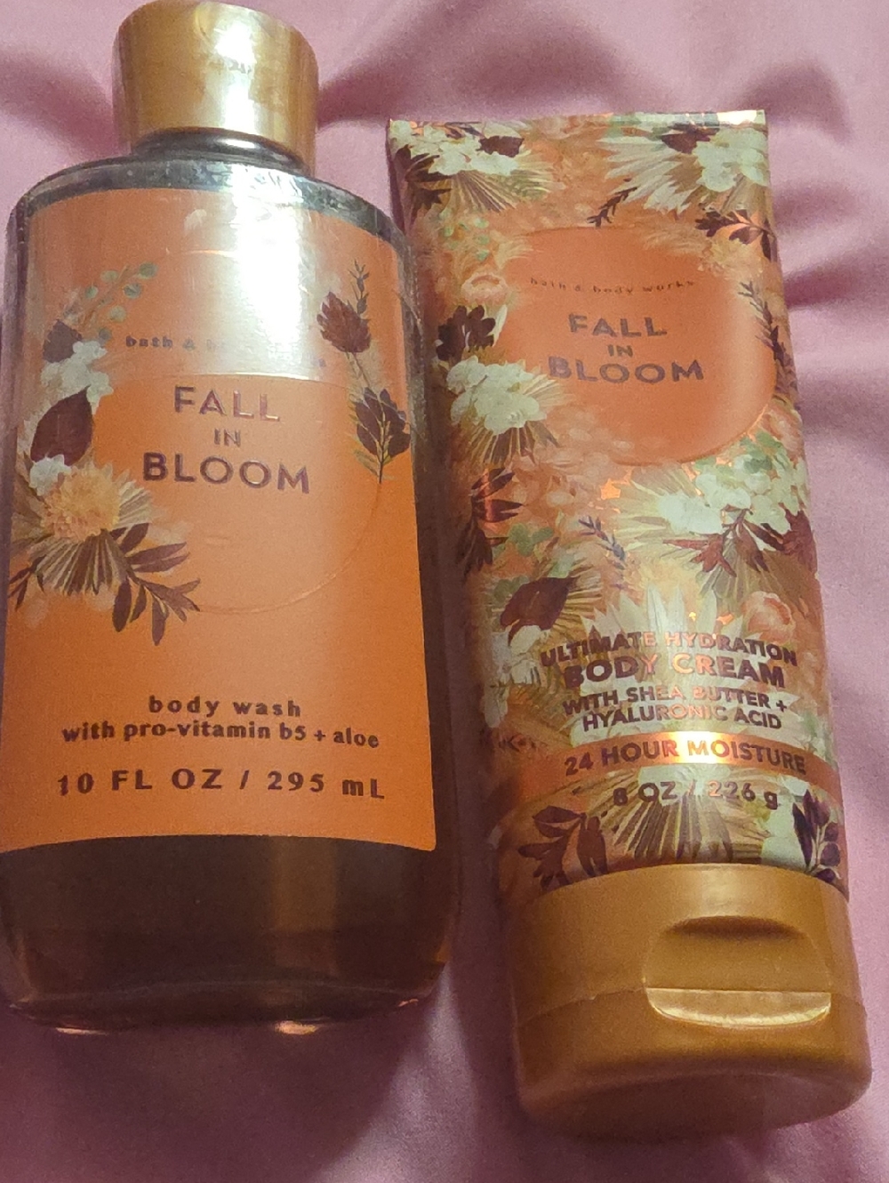 Bath & Body Works Fall in Bloom Orange Body Wash & Cream Duo